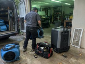 Staging equipment before a service day in Ac Compressor Repair by Aegis Heating and Air