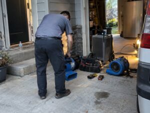 Staging equipment before a service day in Evaporator Coil Repair by Aegis Heating and Air