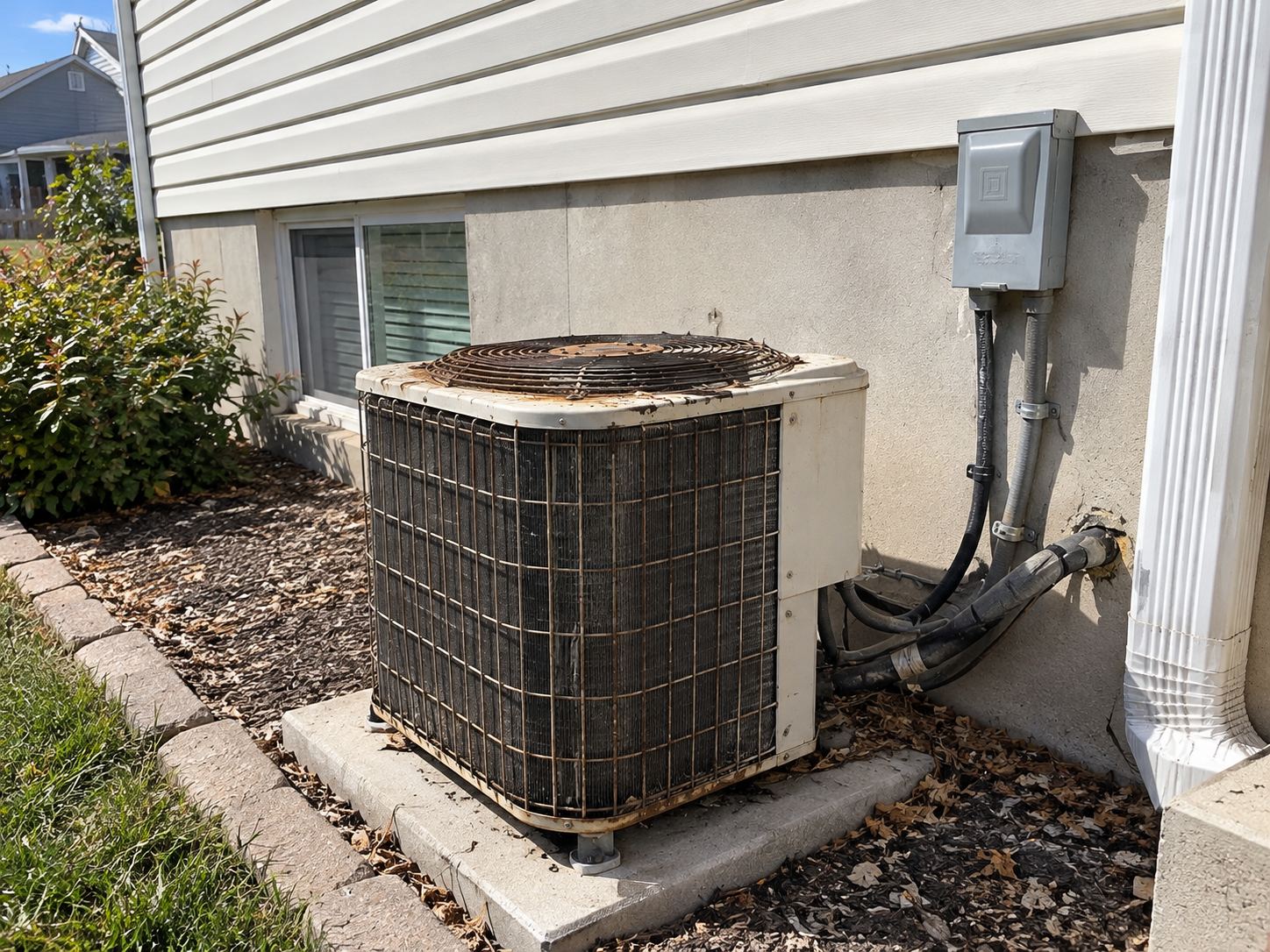 Rooftop swamp cooler on Kearns split-level home before Aegis central AC conversion