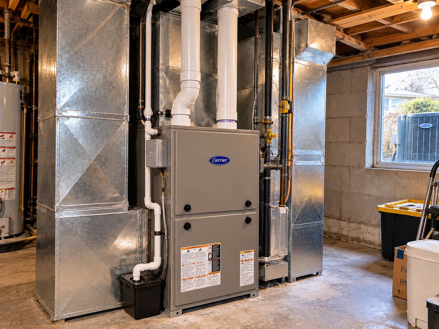 New 96% AFUE furnace, AC, and corrected chimney liner installed at Kearns 1960s home