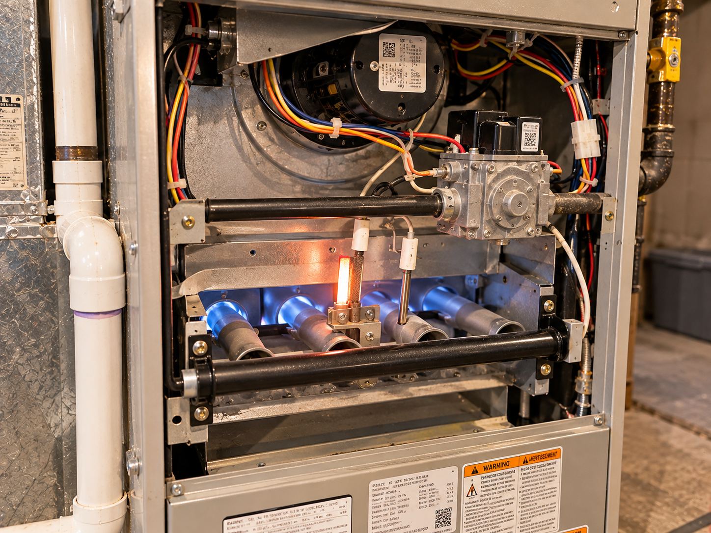 Replacement HSI and flame sensor installed in Kearns furnace by Aegis
