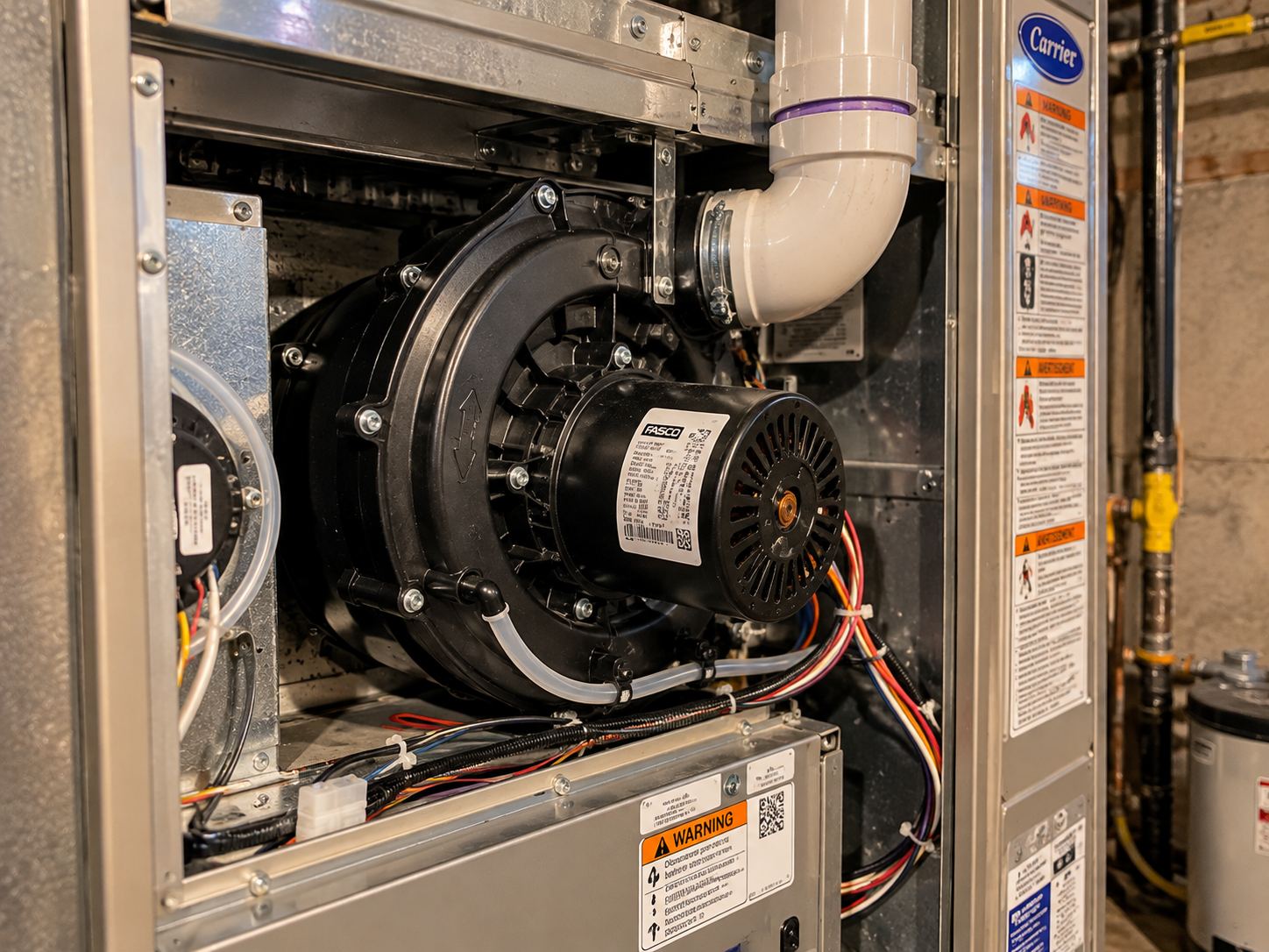 Replacement inducer motor installed and running after Aegis emergency repair in West Valley City
